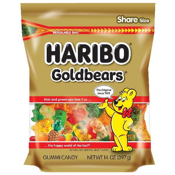 Haribo Confectionery Gold Bears Stand Up Resealable Drc 14 Ounce Size - 5 Per Case.