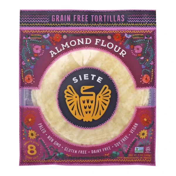 Siete Almond Flour Tortillas 7 Ounce Size - 12 Per Case.