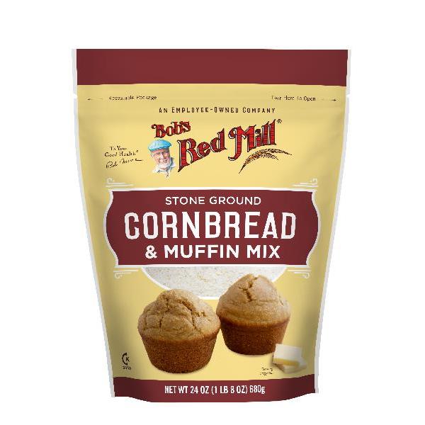 Bob's Red Mill Cornbread Muffin Mix One Four Pouches 24 Ounce Size - 4 Per Case.