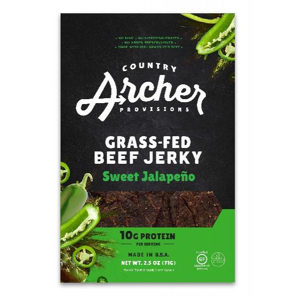 Country Archer Jerky Co Sweet Jalapeno Beefjerky 2.5 Ounce Size - 12 Per Case.