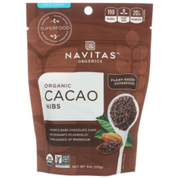 Navitas Organics Cacao Nibs Organic 4 Ounce Size - 12 Per Case.