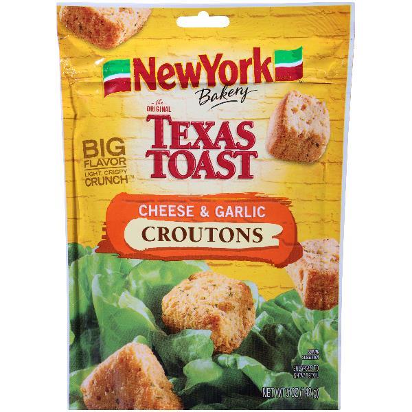 Texas Toast Cheese & Garlic Croutons 5 Ounce Size - 12 Per Case.