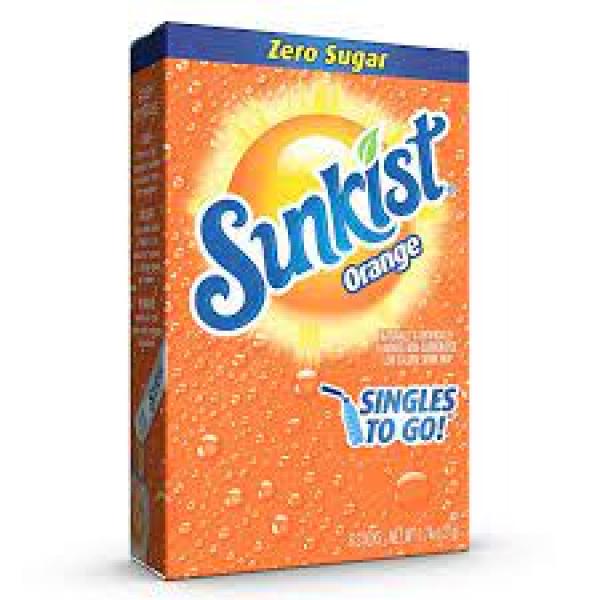 Sunkist Orange Drink Mix 6 Count Packs - 12 Per Case.