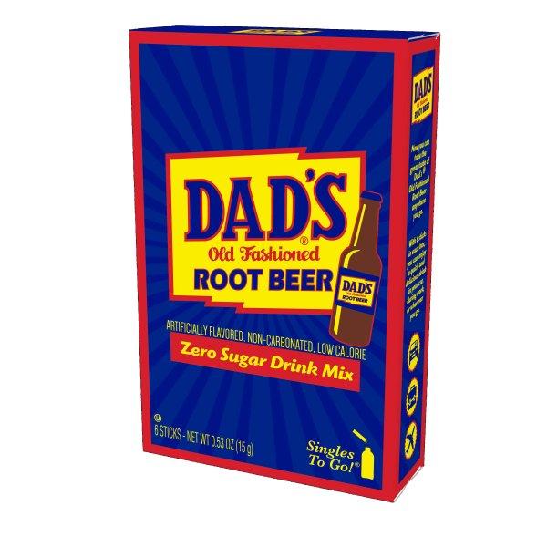 Dad's Root Beer Drink Mix Singles 6 Count Packs - 12 Per Case.