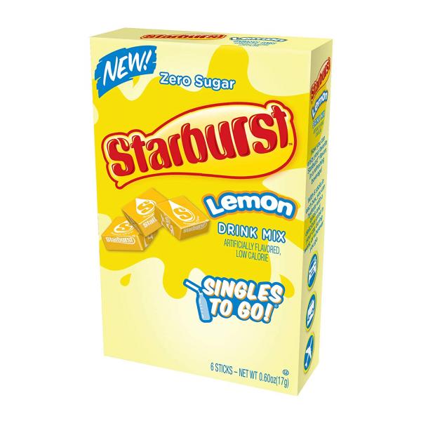 Starburst Lemon Singles 6 Count Packs - 12 Per Case.