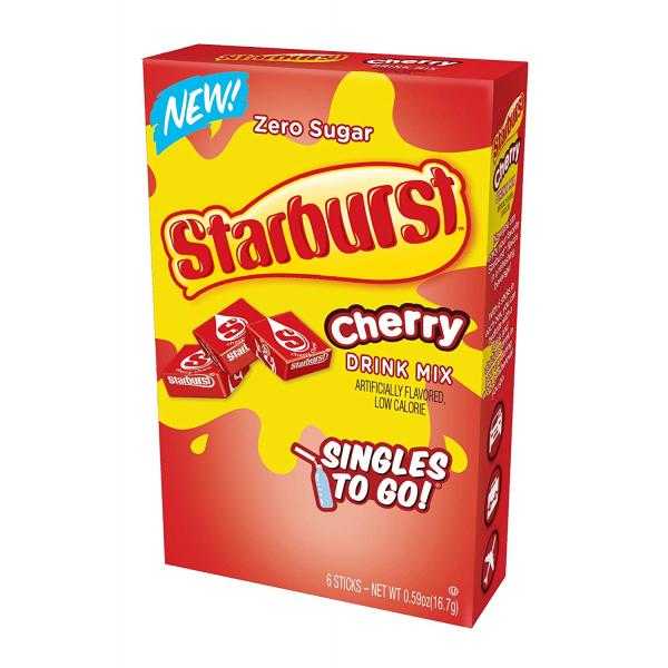 Starburst Cherry Drink Mix Singles 6 Count Packs - 12 Per Case.