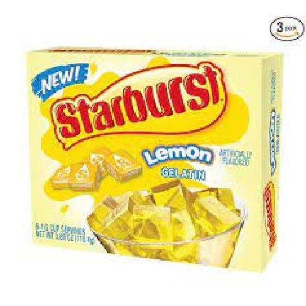 Starburst Lemon Gelatin 3.89 Ounce Size - 12 Per Case.