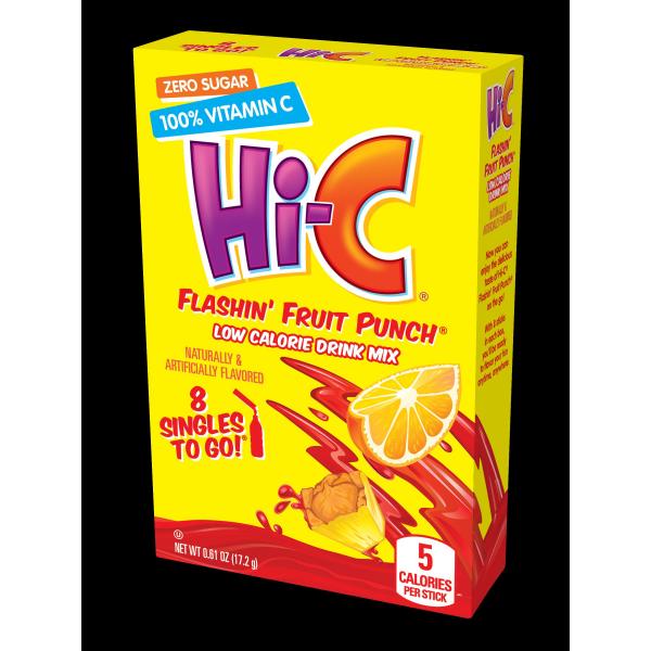 Hi Fruit Punch Singles 8 Count Packs - 12 Per Case.