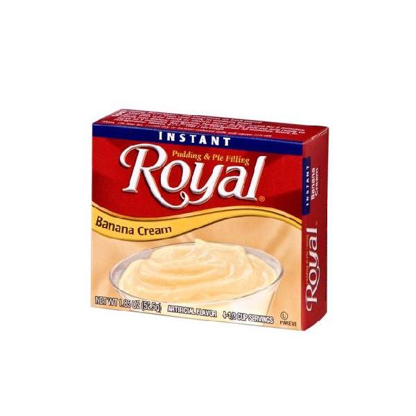 Royal Instant Banana Cream Pudding 1.85 Ounce Size - 12 Per Case.
