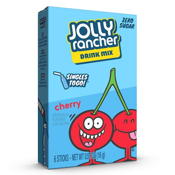 Jolly Rancher Cherry Powdered Drink Singlesto Go 6 Count Packs - 12 Per Case.