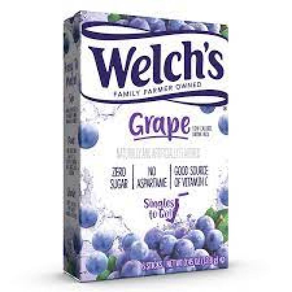 Welch's Singles To Go Grape Powdered Drink Mix 6 Count Packs - 12 Per Case.
