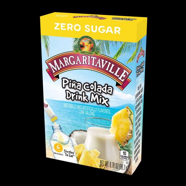 Margaritaville Pina Colada Powdered Drink Singles To Go 6 Count Packs - 12 Per Case.