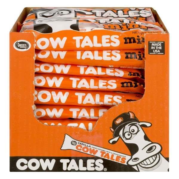 Goetze Candy Mini Cow Tales Vanilla 10 Ounce Size - 12 Per Case.