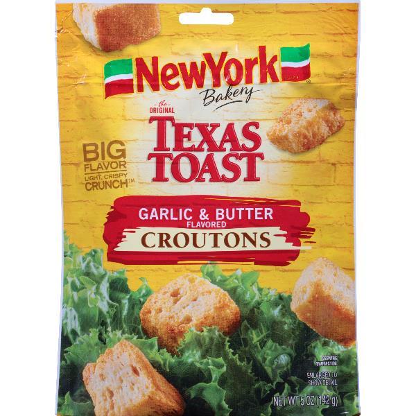 Texas Toast Garlic & Butter Croutons 5 Ounce Size - 12 Per Case.