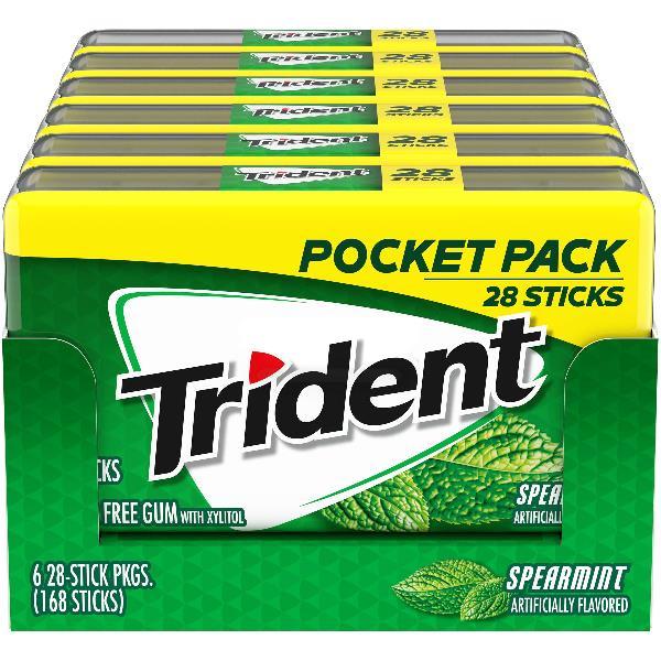 Trident Spearmint Lrg 28 Count Packs - 48 Per Case.