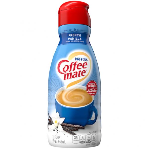 Coffee-Mate Liquid French Vanilla, 32 Fluid Ounce, 6 per case