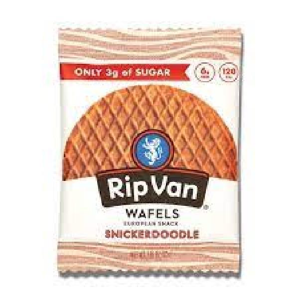 Rip Van Wafels Low Sugar Snickerdoodle Gravity Box 0.28 Ounce Size - 128 Per Case.