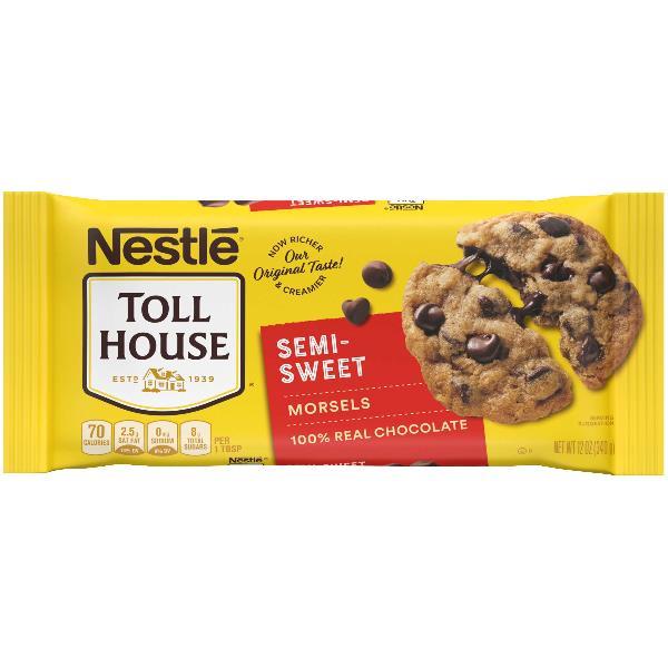 Nestle Toll House Semi Sweet Morsels Bags 12 Ounce Size - 24 Per Case.