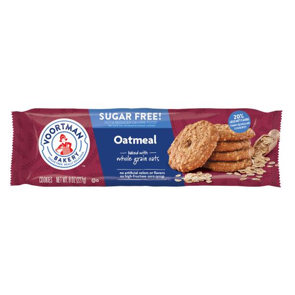 Voortman Bakery Sugar Free Oatmeal Cookies Inner Units 8 Ounce Size - 12 Per Case.