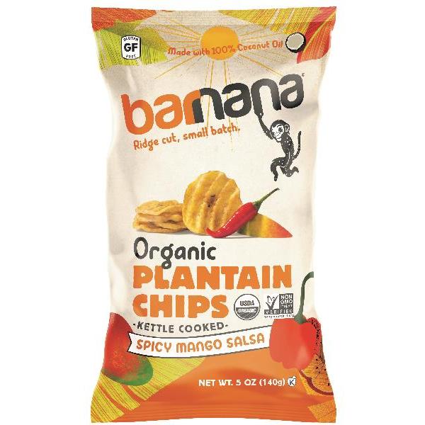 Barnana Spicy Mango Salsa Plantain Chips 140 Grams Each - 6 Per Case.