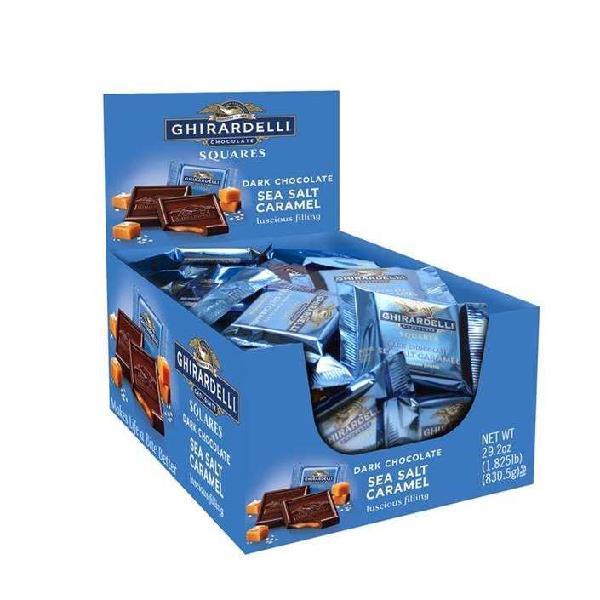 Ghirardelli Dark Chocolate Sea Salt Caramelsquares 0.53 Ounce Size - 660 Per Case.