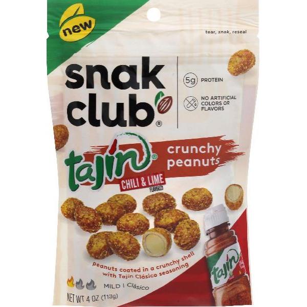 Snak Club Tajin Crunchy Peanut 4 Ounce Size - 6 Per Case.