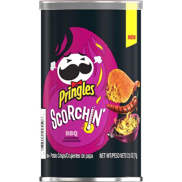 Pringles Crisps Scorchin' BBQ2.5 Ounce Size - 12 Per Case.