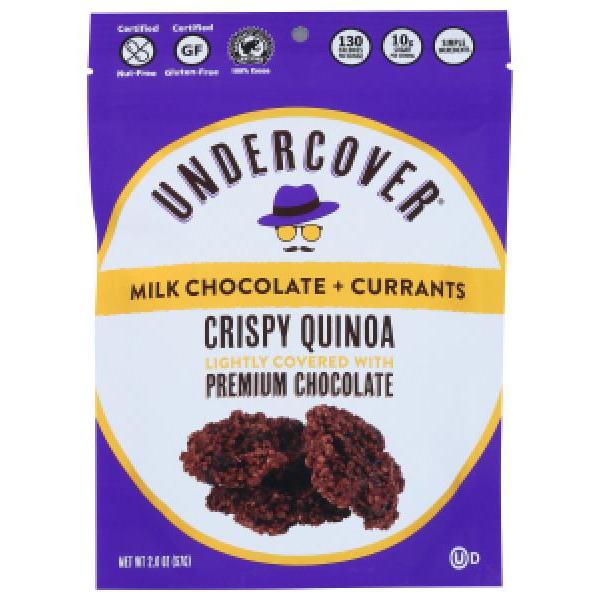 Undercover Snacks Milk Chocolate Currant 2 Ounce Size - 12 Per Case.