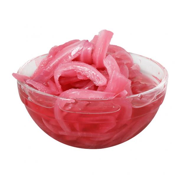 Savor Imports Pickled Red Onions 5 Pound Each - 6 Per Case.