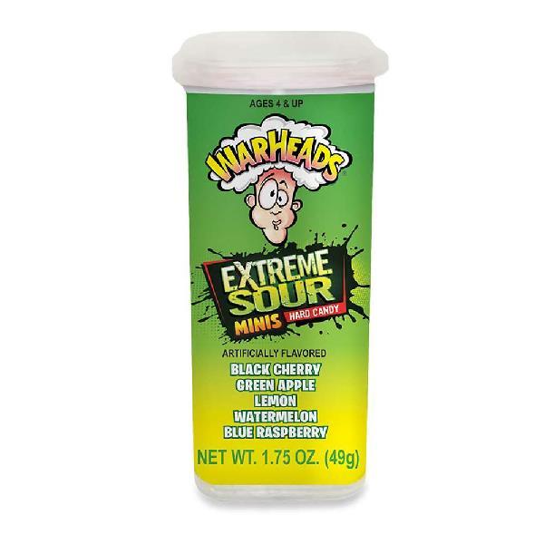 Warheads Xtreme Sour Hard Candy Minis 1.75 Ounce Size - 144 Per Case.