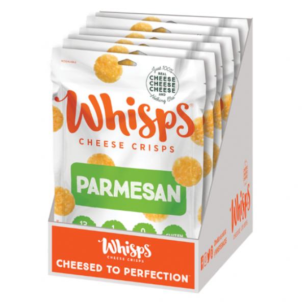 Whisps Parmesan Cheese Crisps 2.12 Ounce Size - 6 Per Case.