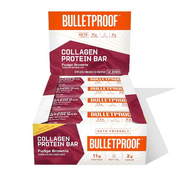 Bulletproof Fudge Brownie Collagen Protein Bar 1.4 Ounce Size - 72 Per Case.