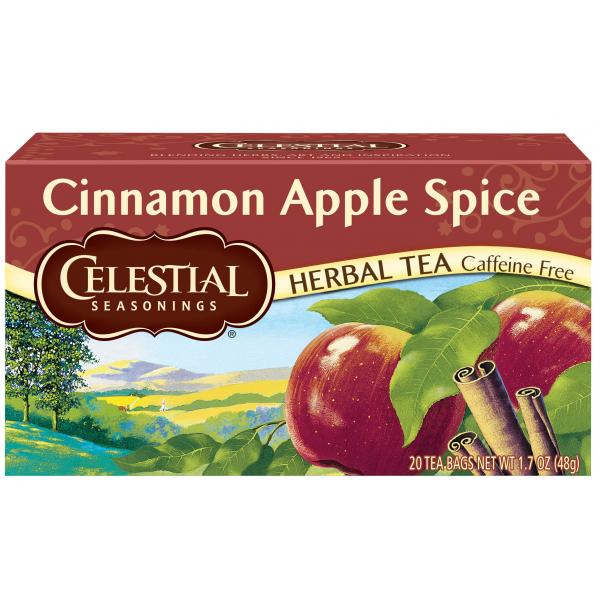 Celestial Seasonings Cinnamon Apple Spice Herb Tea 20 Count Packs - 6 Per Case.