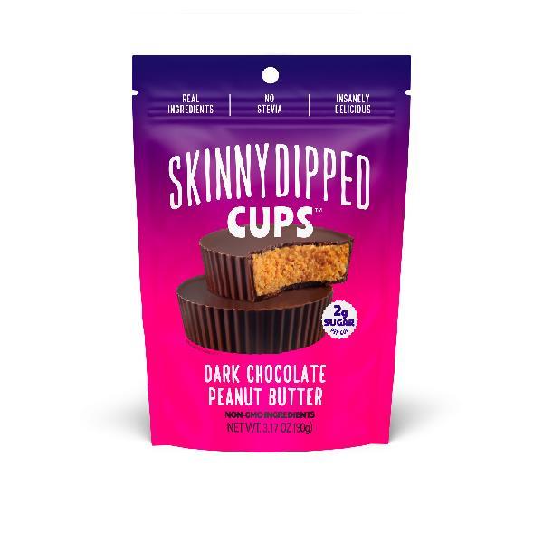 Skinny Dipped Dark Chocolate Peanut Butter Cups 3.17 Ounce Size - 10 Per Case.