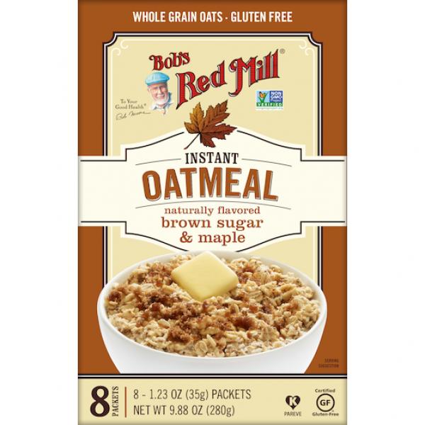 Bob's Red Mill Brown Sugar Maple Gf Oatmeal Packets (Pkct) 9.88 Ounce Size - 4 Per Case.