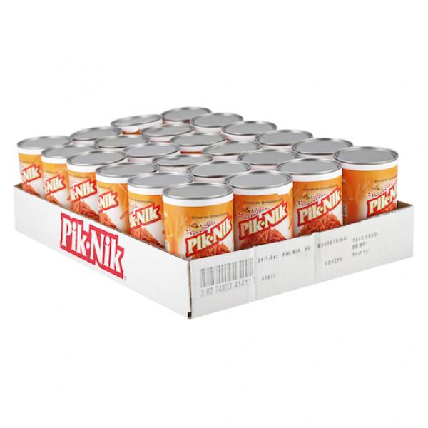 Pik Nik Hot Shoestring Potatoes Tray 1.5 Ounce Size - 24 Per Case.