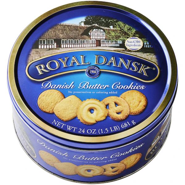Royal Dansk Danish Butter Cookie Tin 24 Ounce Size - 6 Per Case.