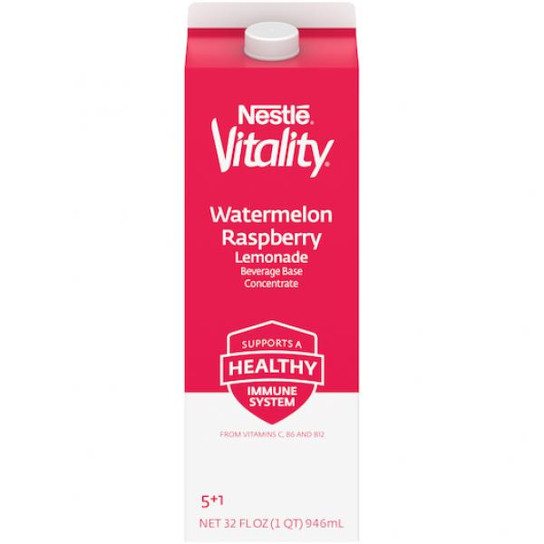 Nestle Vitality Waterlemon Raspberry Lemonade% Frozen Concentrate 32 Ounce Size - 12 Per Case.