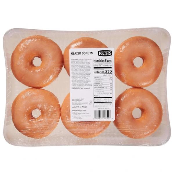 Glazed Yeast Ring Donut Pound 0.938 Pound Each - 8 Per Case.
