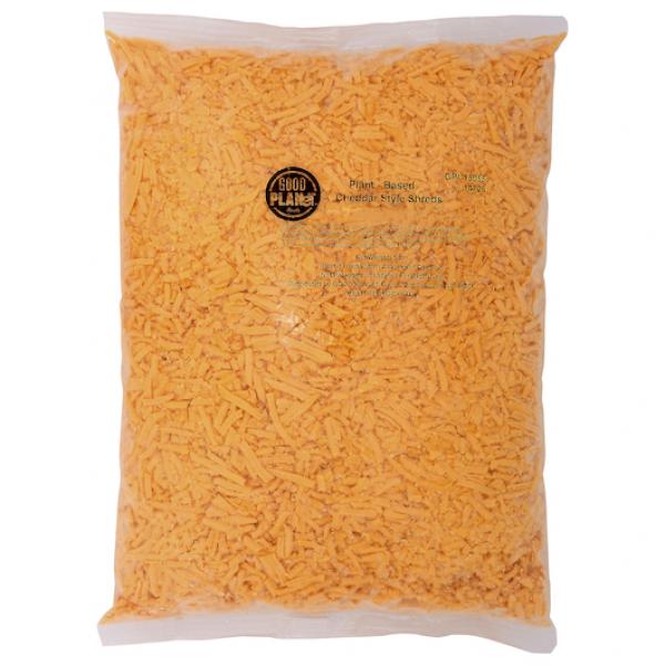 Good Planet Foods Cheddar Shreds Plant Based Cheese 5 Pound Each - 4 Per Case.