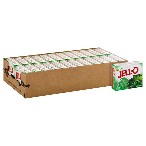 Jell-O Lime Gelatin, 3 Ounce Size - 24 Per Case.