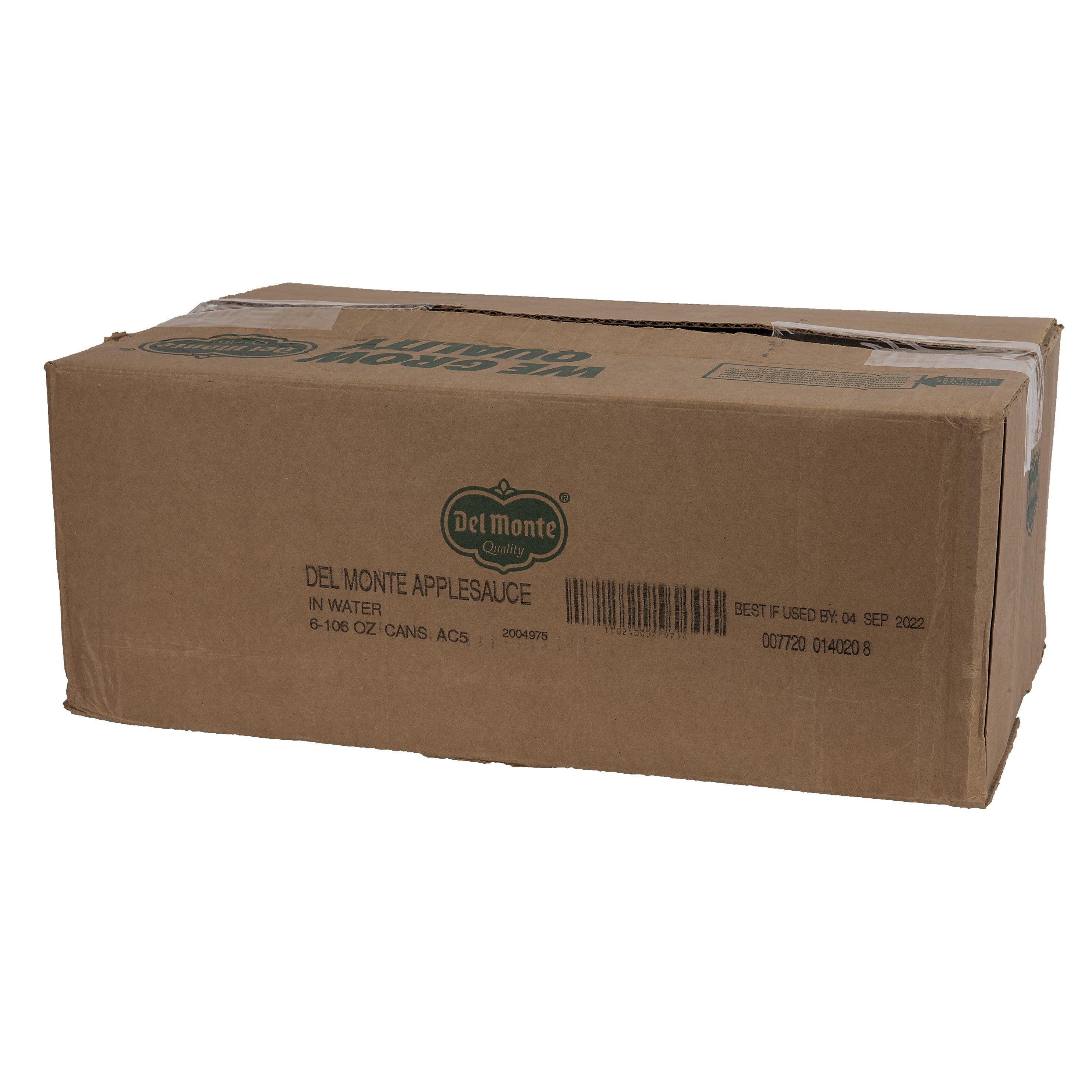 Delmonte Unsweetened Applesauce Can 106 Ounce Size - 6 Per Case.