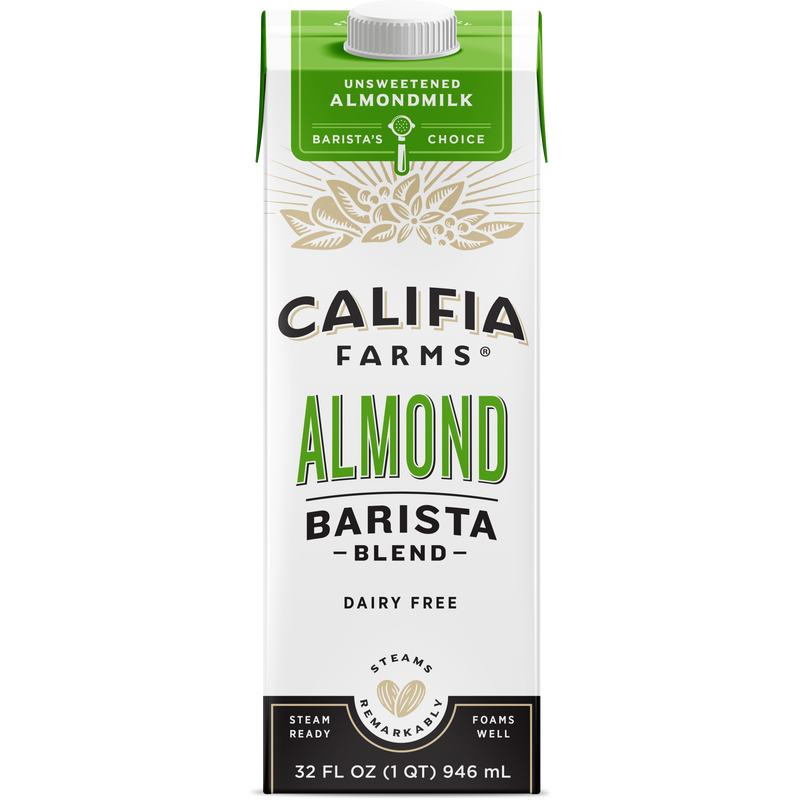 Califia Farms Unsweetened Almond Barista Blend Almond Milk 32 Fluid Ounce - 6 Per Case.