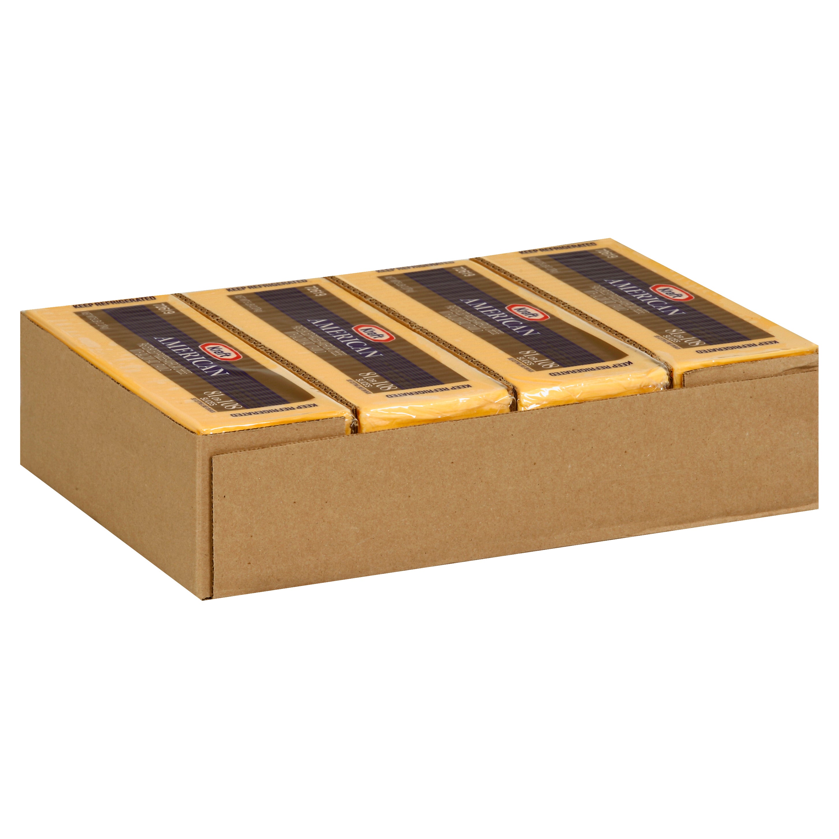 KRAFT American Ribbon Sliced Cheese (81-108 Slices) 5 Lb. 4 Per Case