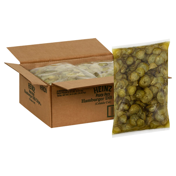 HEINZ Crinkle Chip Dill Pickles 5.75 Lb. Pouch 6 Per Case