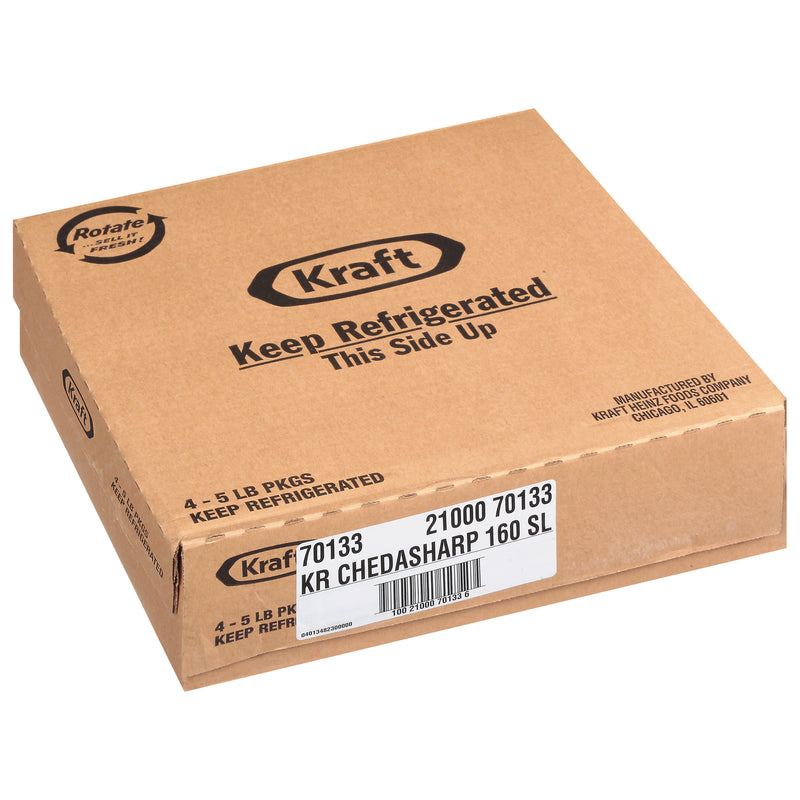 KRAFT ChedaSharp Sliced Cheddar Cheese (160 Slices) 5 lb. 4 Per Case