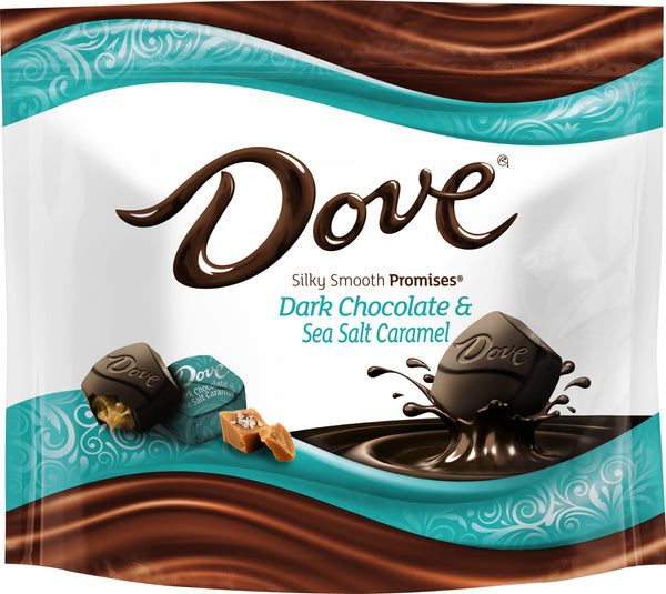 Dove Dark Chocolate Sea Salt Caramel Promisesstand Up Pouch 7.61 Ounce Size - 8 Per Case.