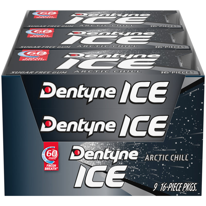 Dentyne Ice Gum Arctic Chill Sugar Free Piece 16 Count Packs - 162 Per Case.