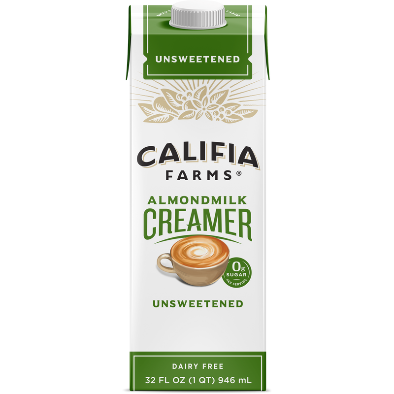 Califia Farms Unsweetened Almond Milk Coffee Creamer 32 Fluid Ounce - 6 Per Case.