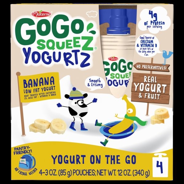Gogo Squeez Yogurtz Banana 12 Ounce Size - 12 Per Case.